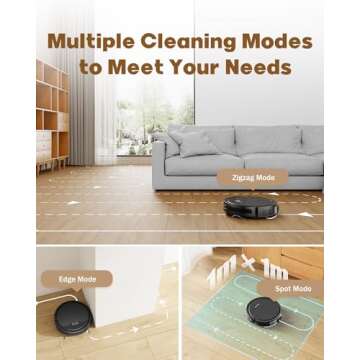 Pureatic V3 2 in 1 Robot Vacuum and Mop with 5000Pa Suction Power, Works with 2.4GWifi/ Alexa/App/, Self-Charging Vacuum Cleaner, Tangle-Free, Ideal for Pet Hair,Carpet and Hard Floor