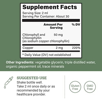 Liquid Chlorophyll Drops for Immune Support & Detox
