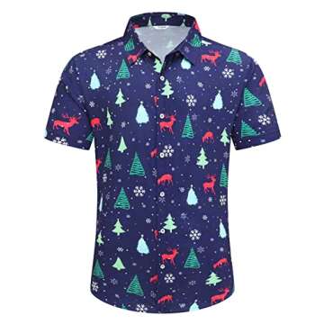Simmashah Mens Hawaiian Shirt, Short Sleeves Button Down Beach Clothing, Unisex Summer Flamingos Cas...