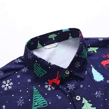 Simmashah Mens Hawaiian Shirt, Short Sleeves Button Down Beach Clothing, Unisex Summer Flamingos Casual Aloha Floral Shirts 2-054 Christmas Day S