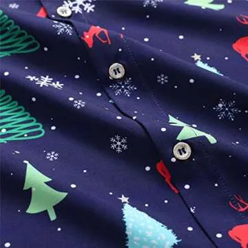 Simmashah Mens Hawaiian Shirt, Short Sleeves Button Down Beach Clothing, Unisex Summer Flamingos Casual Aloha Floral Shirts 2-054 Christmas Day S