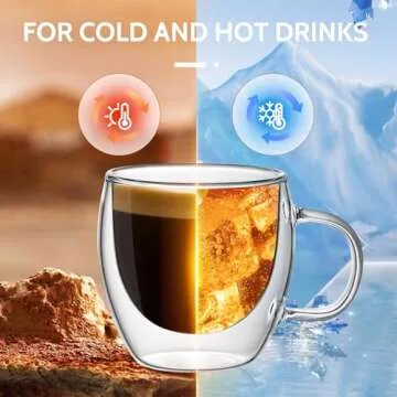 Sweese Double Wall Glass Espresso Cups Set for Perfect Drinks