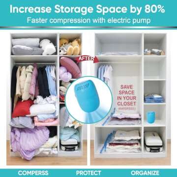 MattEasy Jumbo Vacuum Storage Bags with Electric Pump for Clothes & Bedding