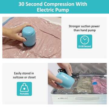 MattEasy Vacuum Storage Bags with Electric Pump - Jumbo Size