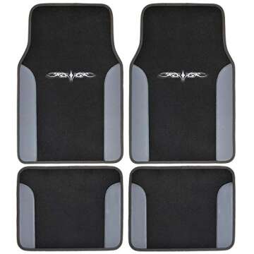 BDK Gray Stylish & Heavy Protection Seat Covers and Mats