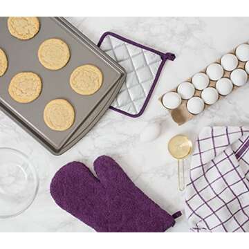 DII Terry Dish Towel Set - Eggplant - 4 Pack Essentials