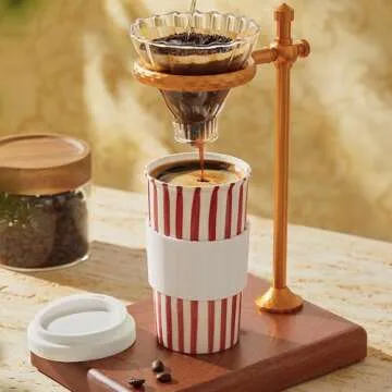 GIROFLIER Millie 12oz Ceramic Travel Coffee Mug - Stylish Tumbler with Lid, Microwave & Dishwasher Safe Ceramic Travel Mug with Lid- Unique Gift Idea for Women & Men Who Love Coffee on the Go