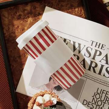 GIROFLIER Millie 12oz Ceramic Travel Coffee Mug - Stylish Tumbler with Lid, Microwave & Dishwasher Safe Ceramic Travel Mug with Lid- Unique Gift Idea for Women & Men Who Love Coffee on the Go