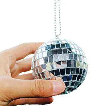RANXIZY Bling Bling Car Mirror Hanging Disco Ornament Decoration for Car Cute Rearview Mirror Pendant Interior Accesories