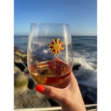 Simply Charmed Beach Wine Glass Charms - Set of 12