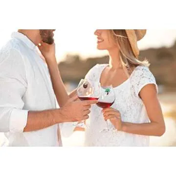 Simply Charmed Beach Wine Glass Charms - Set of 12