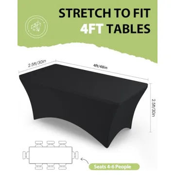 Pureegg Stretchable 4ft Spandex Tablecloth - 2 Pack