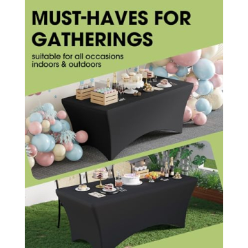 Pureegg Stretchable 4ft Spandex Tablecloth - 2 Pack