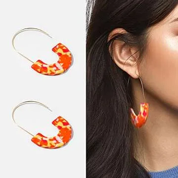 9 Pair Gold Earrings for Women Large Gold Disc Flower Woven Twisted Leaf Earring Statement Geometric Earrings Jewelry Christmas Gifts