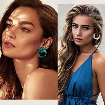 9 Pair Gold Earrings for Women Large Gold Disc Flower Woven Twisted Leaf Earring Statement Geometric Earrings Jewelry Christmas Gifts