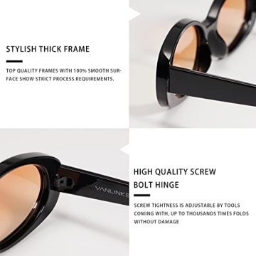 VANLINKER Oval Sunglasses with Polarized Lenses