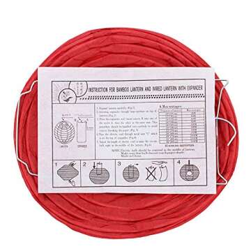 Supla 28 Pcs 5 Sizes Chinese New Year Decorative Red Paper Lanterns Hanging Chinese Japanese Lanterns Round Party Lanterns for Spring Festival Holiday Season Decorations