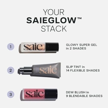 Saie Mini Glowy Super Gel & Dew Blush for Radiance