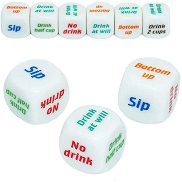 HOMFIN 3PCS Drinking Dice Game Rolling Decider Bachelorette Party Drunk Frenzy KTV Party Family Frie...