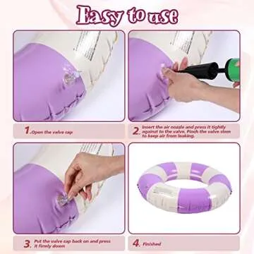 Wettarn 4 Pcs Pool Tubes with Fun Prints Inflatable Floats Swimming Toys Classic Striped Inner Tubes for Pool Bachelorette Pool Floaties for Summer Beach Party Decor Supplies (Stylish Style,Age 16)