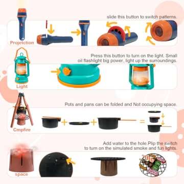 Qtioucp Kids 50pcs Camping Set - Outdoor Fun for Kids