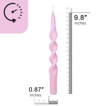 Spiral Taper Candles Pink Candlesticks,4pcs Cool Candle Sticks Long Tapered Candles Long Twirl Candle Tall Twisted Candles for Home Décor Weddings Holiday Gifts (1D4PC-PINK)