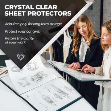 Dunwell Art Portfolio 9x12 Folder (Blue), Black Mounting Paper, Portfolio Binder for Artwork, 9 x 12 Art Folder, 24 Pockets Display 48 Pages, Acid-Free Poly Presentation Book