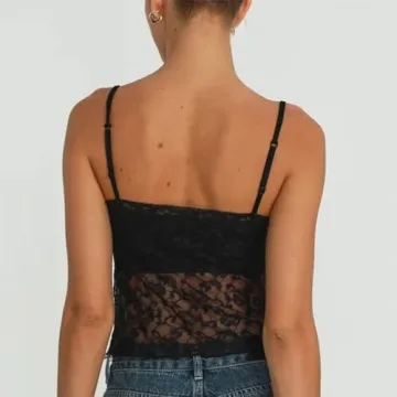 Y2k Lace Camisole Top Sexy Mesh See Through Tank Women