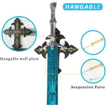 Moonlight Greatsword Sword by Bloodborne Full Metal 39" Dark Moon Greatsword Replica Weapon by Dark Elden Soul Ring