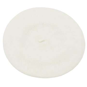 Umeepar Wool French Beret Hat for Women (White)