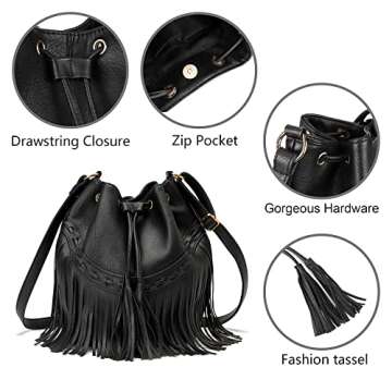 Chic Vegan Leather Bucket Bag for Stylish Women