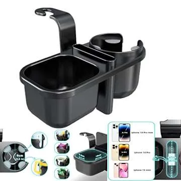 Car Headrest Backseat Organizer with Cup Holders, 3 in 1 Car Back Seat Cup Holder with Headrest Hook, Back Seat Organizer for Kids, Car Food Table or Sauce Holder, Car Travel Accessories.