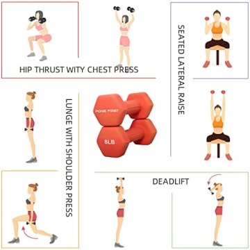 PONE FIRST Neoprene Dumbbell Weights for Home Gym