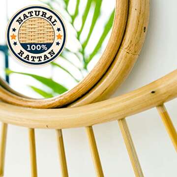 Altglas Eye Wall Decor Rattan Mirror with Customizable Features