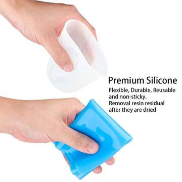 Reusable Silicone Resin Kit Mixing Tool Set,Tomorotec Smooth Silicone Mat Pad,Large Measuring Cups for Resin 250 ml,100ml,10ml,Finger Cots Resin Mix Cup,Multifunctional Glue Stir Stick, Pipette