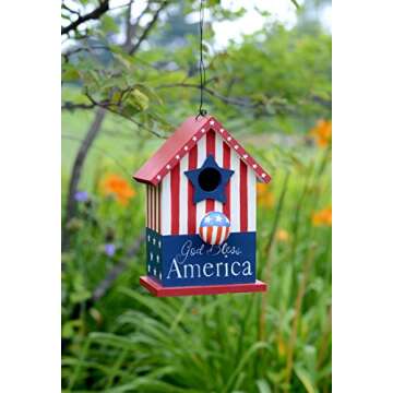 Red Carpet Studios 40967 Wild Bird House, Patriotic Red, White & Blue