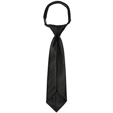 Kajeer Ties for Kids Boys Necktie Adjustable - Woven Little Boys Pre-tied for Kids Formal Wedding Graduation School Uniforms (Black, S (age 6 month - 5 years))