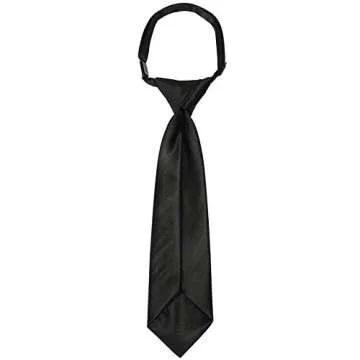Kajeer Ties for Kids Boys Necktie Adjustable - Woven Little Boys Pre-tied for Kids Formal Wedding Graduation School Uniforms (Black, S (age 6 month - 5 years))