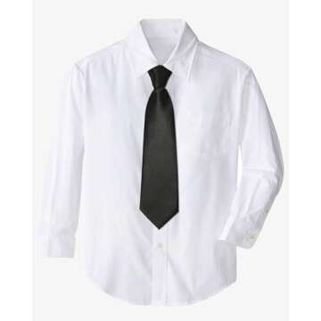 Kajeer Ties for Kids Boys Necktie Adjustable - Woven Little Boys Pre-tied for Kids Formal Wedding Graduation School Uniforms (Black, S (age 6 month - 5 years))