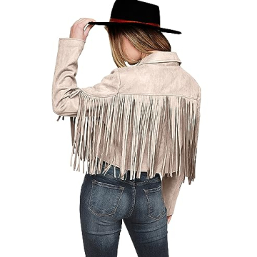 PRETTYGARDEN Women's Fringe Faux Suede Leather Jackets 2025 Fashion Tassel Motorcycle Cropped Coats ...