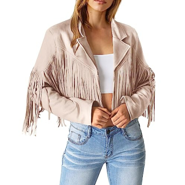 PRETTYGARDEN Women's Fringe Faux Suede Jacket - Stylish & Versatile