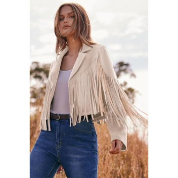 PRETTYGARDEN Women's Fringe Faux Suede Jacket - Stylish & Versatile