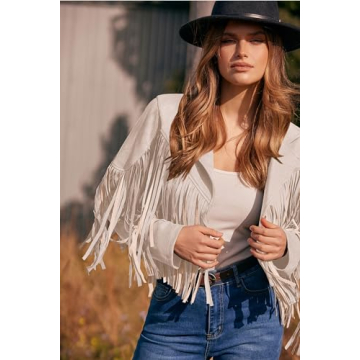 PRETTYGARDEN Women's Fringe Faux Suede Jacket - Stylish & Versatile