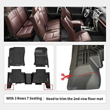 LASFIT Floor Mats for Toyota 4Runner 2013-2024 (Fit 7 Seats&5 Seats) & for Lexus GX460 2014-2023, Al...