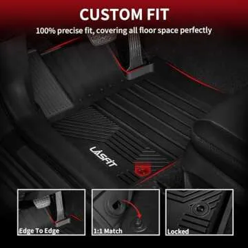 LASFIT Floor Mats for Toyota 4Runner 2013-2024 (Fit 7 Seats&5 Seats) & for Lexus GX460 2014-2023, All Weather TPE Custom Fit Floor Liner for 4 Runner 5th gen Front & Rear 2 Row Car Mats, Black