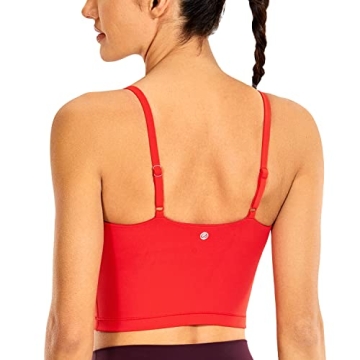 CRZ YOGA Women's Stylish Longline Yoga Bra - Adjustable Fit
