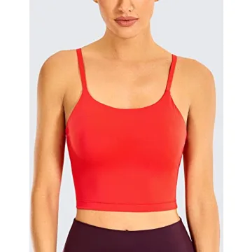 CRZ YOGA Women's Stylish Longline Yoga Bra - Adjustable Fit