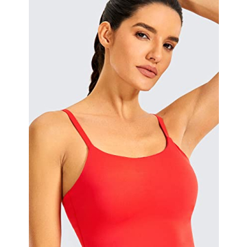 CRZ YOGA Women's Stylish Longline Yoga Bra - Adjustable Fit