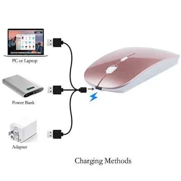 KLO Rechargeable Bluetooth Mouse for MacBook/MacBook air/Pro/iPad, Wireless Mouse for Laptop/Notebook/pc/iPad/Chromebook (Rose Gold)