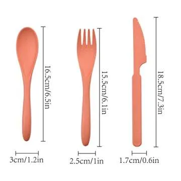 Knives Spoons and Forks Set, Wheat Straw Cutlery Set, Reusable Flatware Set for 8, Utensils for Part...